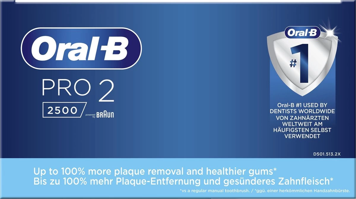 Oral B Oral-B PRO 2 2500 - Zwart - Elektrische Tandenborstel - Met Reisetui 12 Oral B Oral-B PRO 2 2500 - Zwart - Elektrische Tandenborstel - Met Reisetui - Afbeelding 10