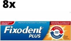 Fixodent Plus Dual Power Premium Kleefpasta - 8 X 40 Gram - Voordeelpakket