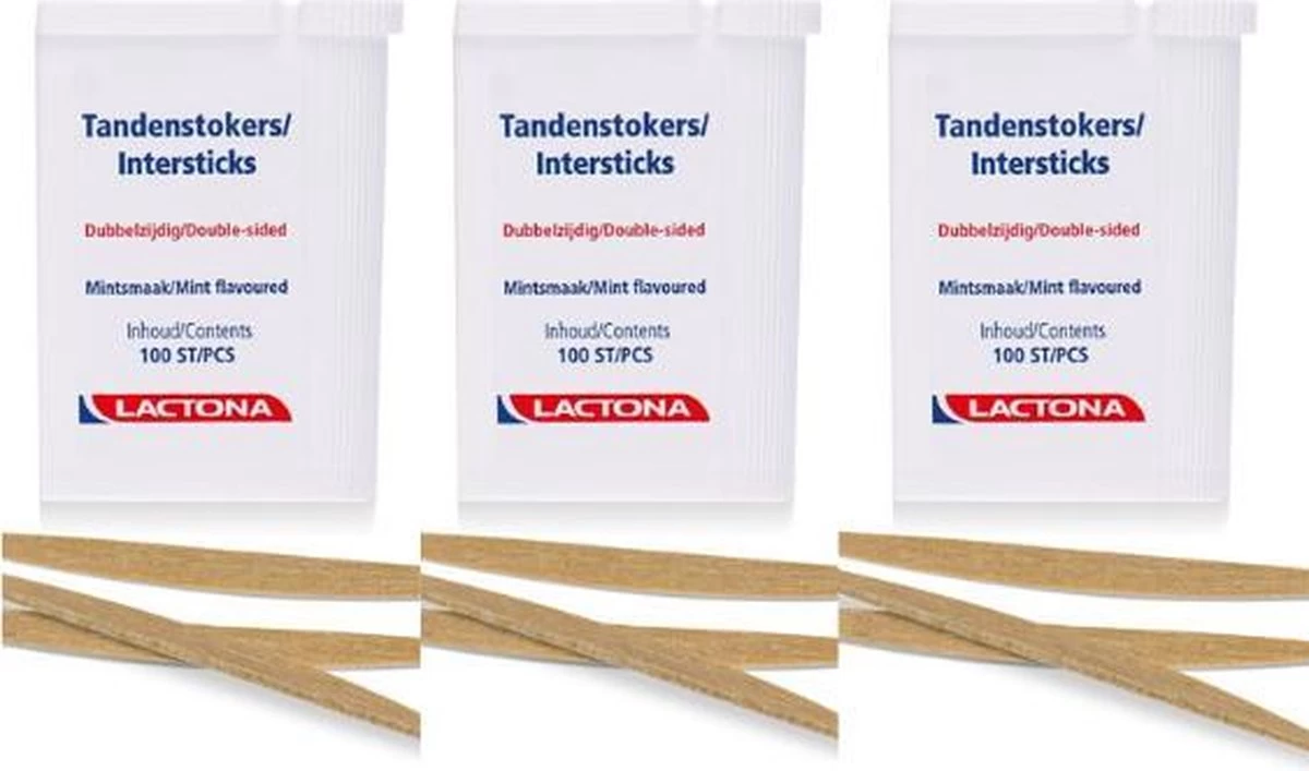 Lactona Intersticks - 3x 100 Stuks - Tandenstoker - Voordeelverpakking 4 Lactona Intersticks - 3x 100 Stuks - Tandenstoker - Voordeelverpakking - Afbeelding 2