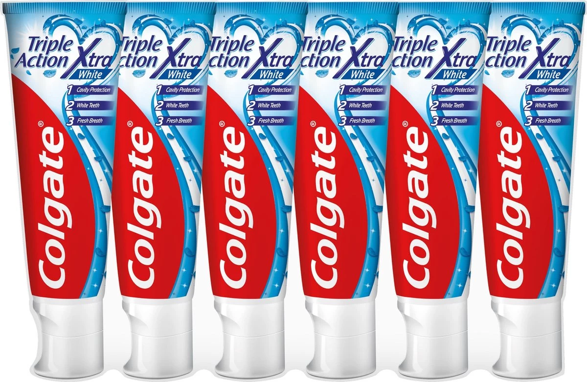 Colgate® Colgate Triple Action Whitening Tandpasta 6x75ml 3 Colgate® Colgate Triple Action Whitening Tandpasta 6x75ml