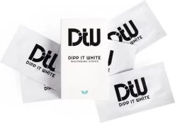 DIPPITWHITE | MINT SMAAK |14 Behandelingen | Tandenbleek/Teeth Whitening Strips | Peroxidevrij (0%) | 100% Natuurlijk | Wittere Tanden | Tandenblekers