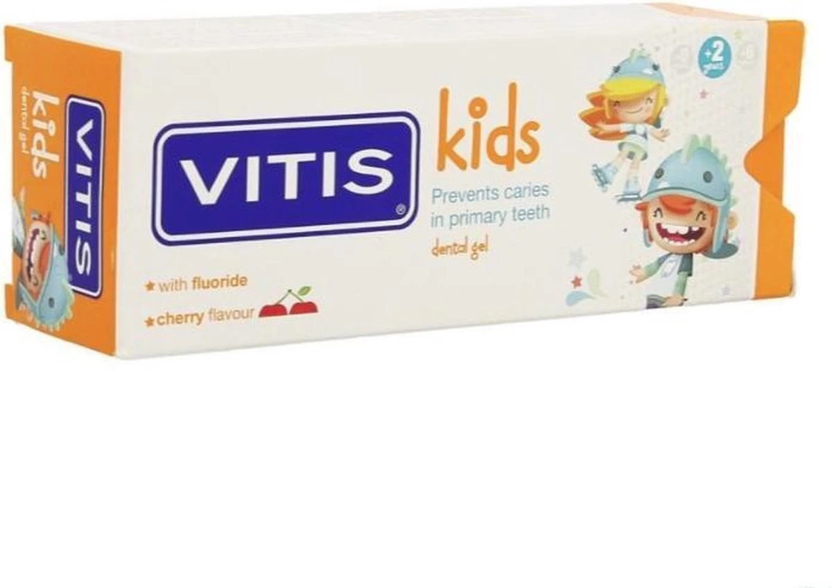Vitis Kids - Tandpasta & Gel - 2+ Jaar - 50ml - Kersen Smaak 5 Vitis Kids - Tandpasta & Gel - 2+ Jaar - 50ml - Kersen Smaak - Afbeelding 3