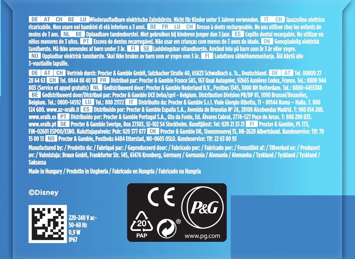 Oral B Oral-B Vitality Frozen - Elektrische Tandenborstel Voor Kinderen - 1 Handvat En 2 Opzetborstels 7 Oral B Oral-B Vitality Frozen - Elektrische Tandenborstel Voor Kinderen - 1 Handvat En 2 Opzetborstels - Afbeelding 5
