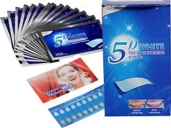 Merkloos Tanden Bleken - Witte Tanden - 5D White Teeth Whitening Strips - Teeth Whitening Strips - 28x Tandenbleek Strips - Zonder Peroxide (0%)