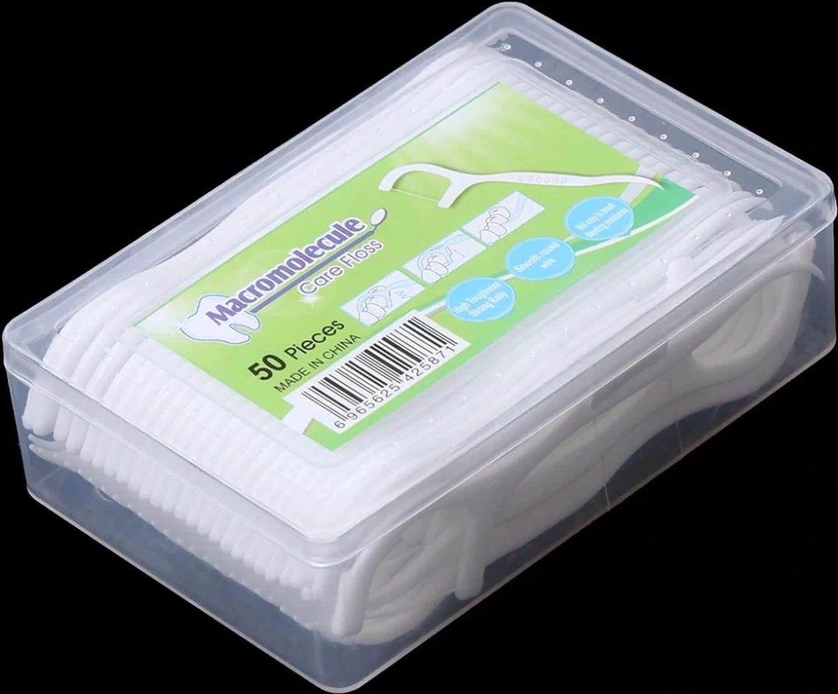 Merkloos Tanden Flosser - 50 Stuks – Tandenstoker Flosser - Wit 4 Merkloos Tanden Flosser - 50 Stuks – Tandenstoker Flosser - Wit - Afbeelding 2