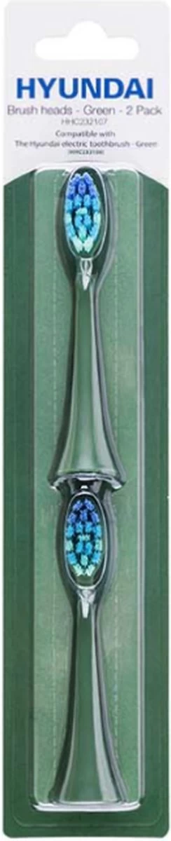 Hyundai Electronics – Elektrische Tandenborstel – Opzetborstel – Groen – 2 Stuks