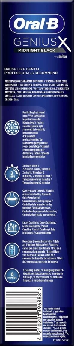Oral B Oral-B Genius X - Special Editie - Zwart - Elektrische Tandenborstel - 1 Handvat En 1 Opzetborstel -Mondverzorging 259x1200 2