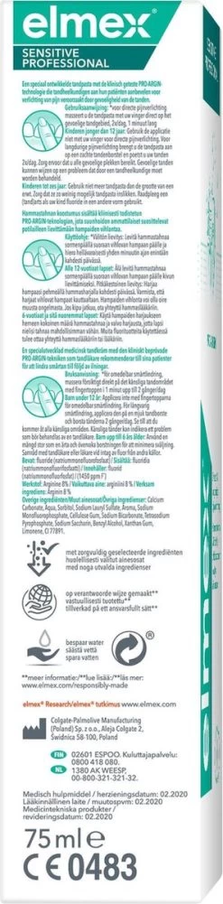 Elmex Sensitive Professional Tandpasta - 2 X 75 Ml - Voordeelverpakking -Mondverzorging 296x1200 7