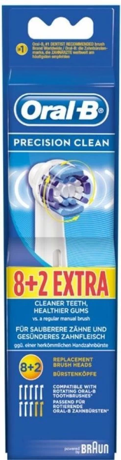 Oral B Oral-B Precison Clean Opzetborstels - 8 +2 Stuks -Mondverzorging 316x1200