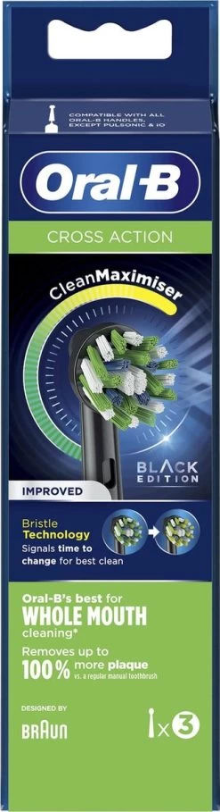 Oral B Oral-B CrossAction - Met CleanMaximiser-technologie - Opzetborstels - Zwart - 3 Stuks -Mondverzorging 326x1200 5