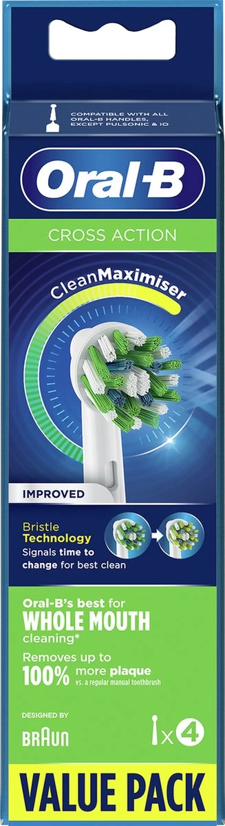Oral B Oral-B CrossAction - Met CleanMaximiser-technologie - Opzetborstels - 4 Stuks 14 Oral B Oral-B CrossAction - Met CleanMaximiser-technologie - Opzetborstels - 4 Stuks - Afbeelding 12