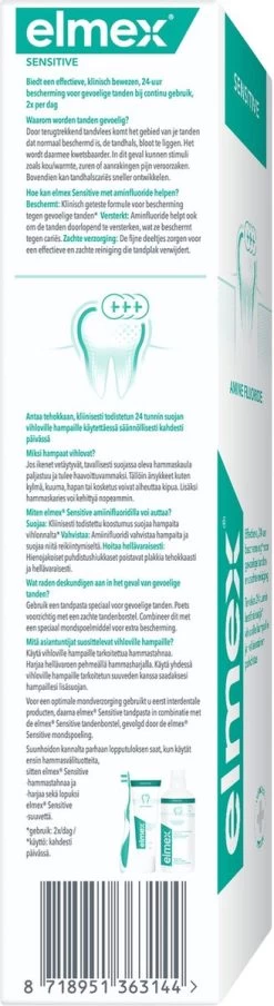 Elmex Sensitive Tandpasta 4 X 75ml - Voor Gevoelige Tanden - Voordeelverpakking 31 Elmex Sensitive Tandpasta 4 X 75ml - Voor Gevoelige Tanden - Voordeelverpakking -Mondverzorging 328x1200 7