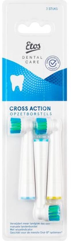 Etos Opzetborstel Cross Action - 3 Stuks - Met Wisselindicator - Geschikt Voor De Meeste Oral-B® Systemen* -Mondverzorging 354x1200