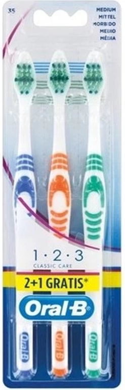 Oral B Oral-B Tandenborstel 1-2-3 Multipak 3 Stuks -Mondverzorging 384x1200