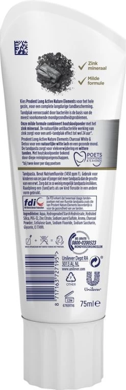 Prodent Charcoal Whitening & Detox Tandpasta - 12 X 75 Ml - Voordeelverpakking -Mondverzorging 390x1200 1