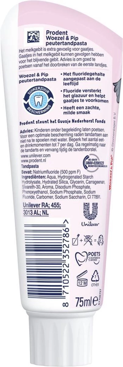 Prodent Kids 0-6 Jaar Woezel & Pip Tandpasta - 12 X 75 Ml - Voordeelverpakking 11 Prodent Kids 0-6 Jaar Woezel & Pip Tandpasta - 12 X 75 Ml - Voordeelverpakking - Afbeelding 9