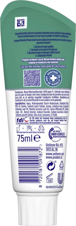 Prodent Menthol Power Tandpasta - 12 X 75 Ml - Voordeelverpakking -Mondverzorging 406x1200 6