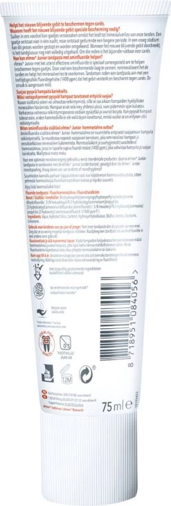 Elmex Junior 5-12 Jaar Kindertandpasta 6 X 75ml - Voordeelverpakking -Mondverzorging 407x1200