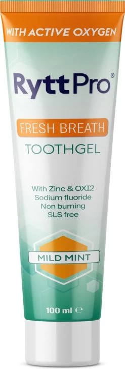 RyttPro®️ Tandpasta (100ML) - Frisse Adem + Actieve Zuurstof (OXI2) + Zink - Helpt Tegen Slechte Adem ( Halitosis )