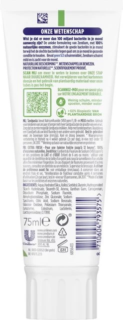 Zendium Extra Fresh Tandpasta - 12 X 75 Ml - Voordeelverpakking -Mondverzorging 460x1200 4