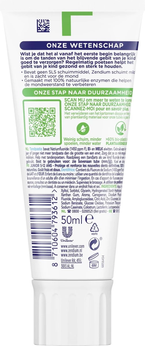 Zendium Junior 5-12jr Tandpasta - 12 X 50 Ml - Voordeelverpakking 7 Zendium Junior 5-12jr Tandpasta - 12 X 50 Ml - Voordeelverpakking - Afbeelding 5