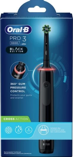 Oral B Oral-B Pro 3 3000 - Zwart - Elektrische Tandenborstel - Ontworpen Door Braun - Black Edition -Mondverzorging 558x1200
