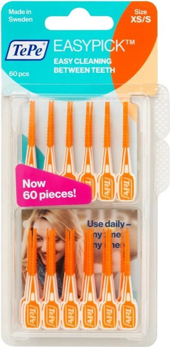 3x TePe EasyPick Maat XS/ S 60 Stuks 3 3x TePe EasyPick Maat XS/ S 60 Stuks