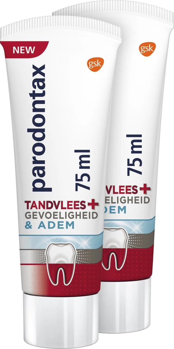 Parodontax Tandvlees + Gevoeligheid & Adem 2 X 75ml 3 Parodontax Tandvlees + Gevoeligheid & Adem 2 X 75ml