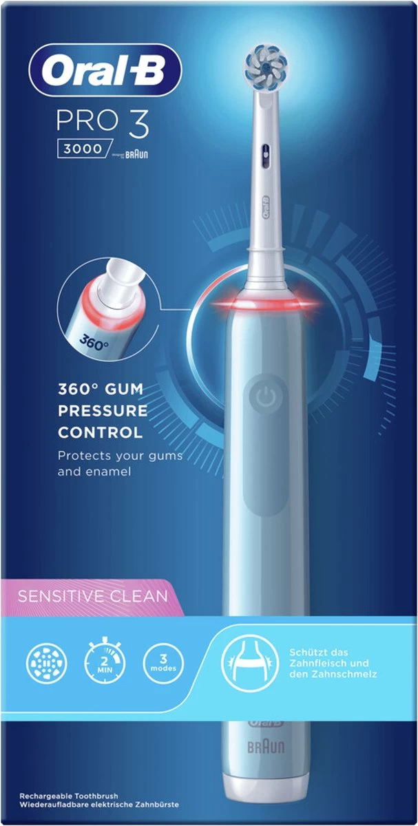 Oral B Oral-B Pro 3 - 3000 - Elektrische Tandenborstel - Ontworpen Door Braun - Blauw 4 Oral B Oral-B Pro 3 - 3000 - Elektrische Tandenborstel - Ontworpen Door Braun - Blauw - Afbeelding 2