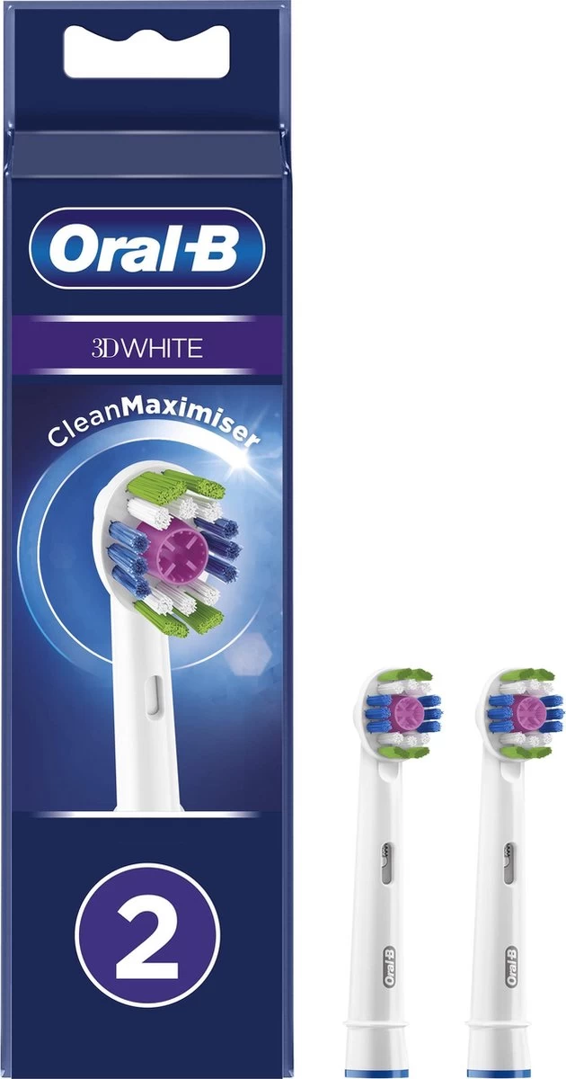 Oral B Oral-B 3D White - Met CleanMaximiser-technologie - Opzetborstels - 2 Stuks 3 Oral B Oral-B 3D White - Met CleanMaximiser-technologie - Opzetborstels - 2 Stuks