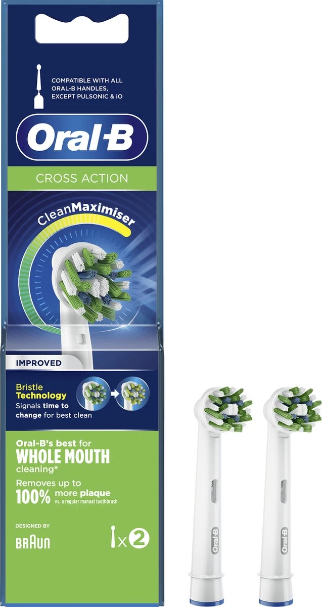 Oral B Oral-B CrossAction - Met CleanMaximiser-technologie - Opzetborstels - 2 Stuks 9 Oral B Oral-B CrossAction - Met CleanMaximiser-technologie - Opzetborstels - 2 Stuks - Afbeelding 7