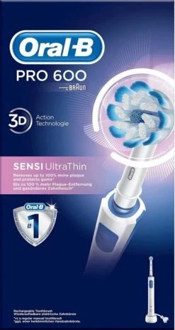 Oral B Oral-B PRO Pro 600 - Sensi-Clean - Elektrische Tandenborstel - Wit -Mondverzorging 639x1200