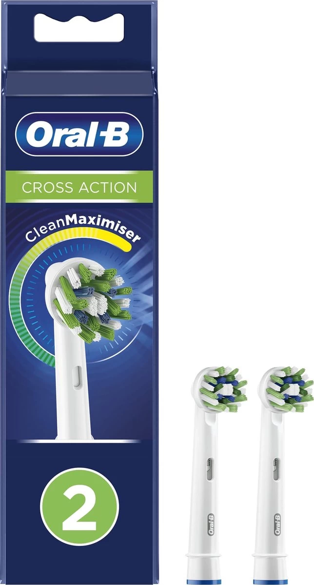 Oral B Oral-B CrossAction - Met CleanMaximiser-technologie - Opzetborstels - 2 Stuks 3 Oral B Oral-B CrossAction - Met CleanMaximiser-technologie - Opzetborstels - 2 Stuks
