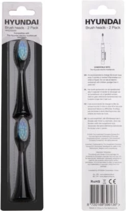 Hyundai - Elektrische Tandenborstel - Opzetborstel - Zwart - 2 Stuks -Mondverzorging 720x1200