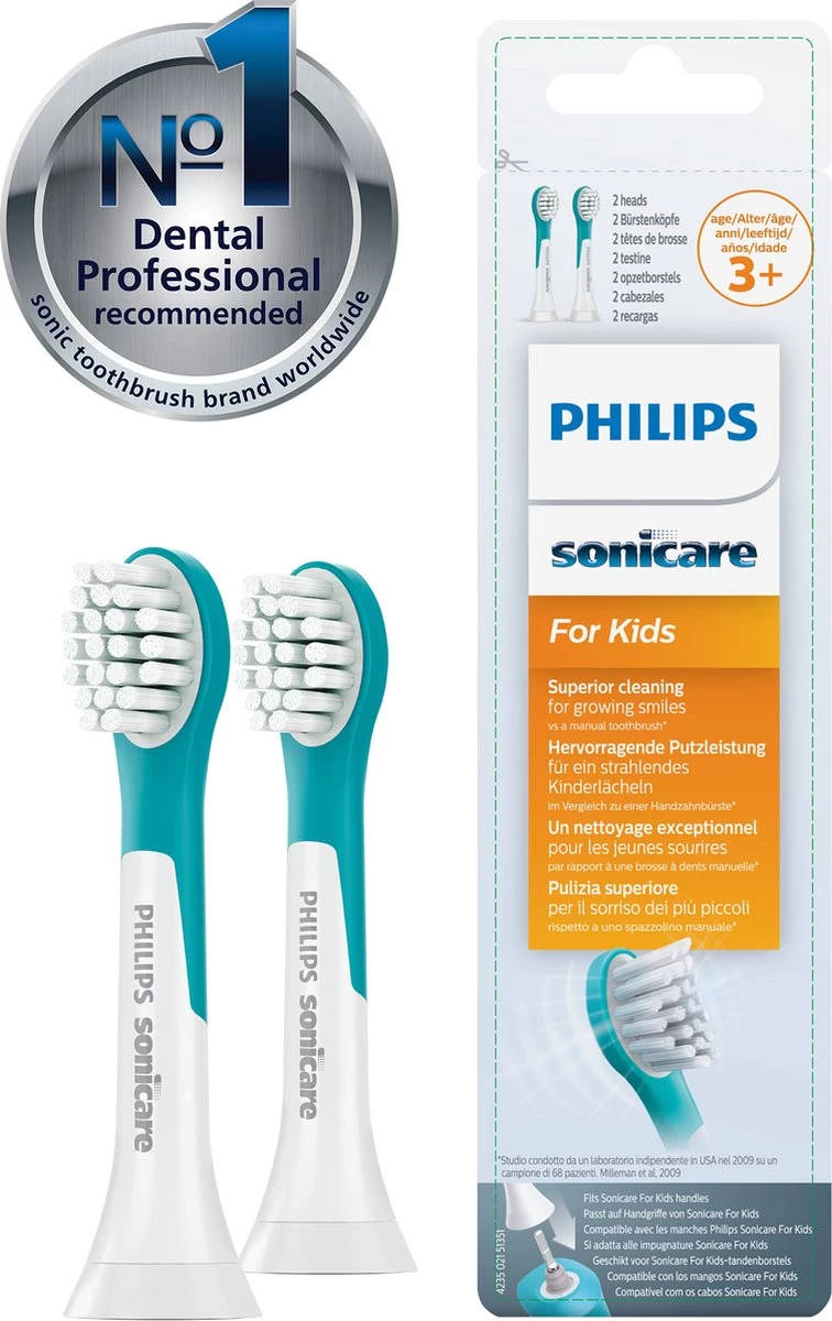 Philips Sonicare For Kids Compact HX6032/33 - Opzetborstel - 2 Stuks - Groen 4 Philips Sonicare For Kids Compact HX6032/33 - Opzetborstel - 2 Stuks - Groen - Afbeelding 2