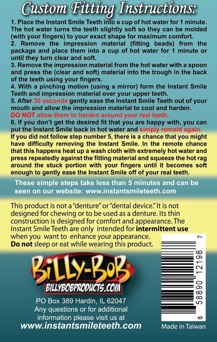 Kunstgebit InstantSmile - Medium - Boven Gebit - Goedkope Kunstgebit- Met Bijgeleverde Vulling 4 Kunstgebit InstantSmile - Medium - Boven Gebit - Goedkope Kunstgebit- Met Bijgeleverde Vulling - Afbeelding 2