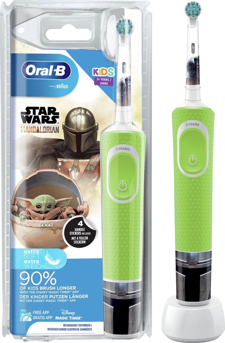 Oral B Oral-B Kids Mandalorian - Elektrische Tandenborstel - Powered By Braun - 1 Handvat En 1 Opzetborstel 3 Oral B Oral-B Kids Mandalorian - Elektrische Tandenborstel - Powered By Braun - 1 Handvat En 1 Opzetborstel