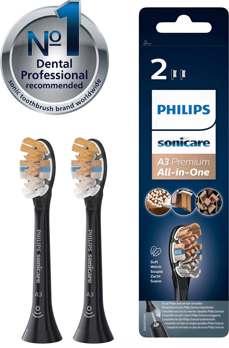 Philips Philips A3 Premium All-inOne HX9092/11 - Opzetborstels - 2 Stuks 3 Philips Philips A3 Premium All-inOne HX9092/11 - Opzetborstels - 2 Stuks