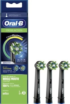 Oral B Oral-B CrossAction - Met CleanMaximiser-technologie - Opzetborstels - Zwart - 3 Stuks -Mondverzorging 811x1200 2