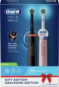 Oral B Oral-B Pro 3 - 3900 - Zwarte En Roze - Elektrische Tandenborstel -Mondverzorging 817x1200