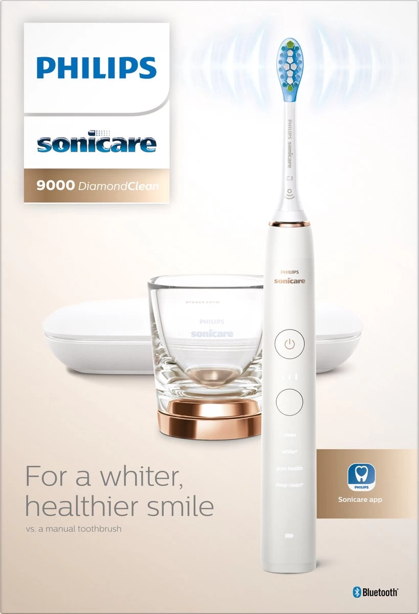 Philips Sonicare DiamondClean 9000 HX9911/94 - Luxe Elektrische Tandenborstel - Wit En Rosé Goud 5 Philips Sonicare DiamondClean 9000 HX9911/94 - Luxe Elektrische Tandenborstel - Wit En Rosé Goud - Afbeelding 3