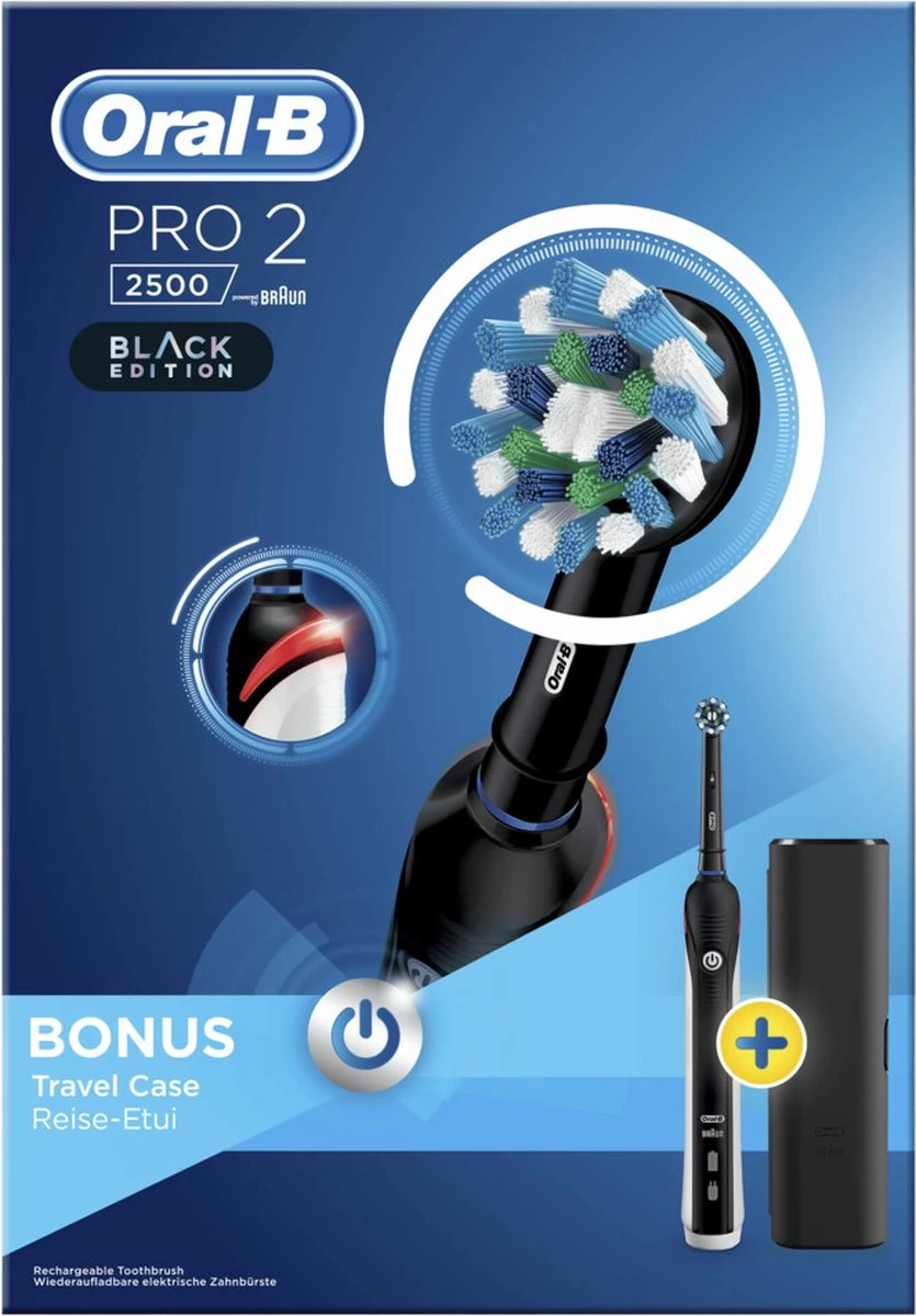 Oral B Oral-B Pro 2 2500 - Zwart - Elektrische Tandenborstel 4 Oral B Oral-B Pro 2 2500 - Zwart - Elektrische Tandenborstel - Afbeelding 2