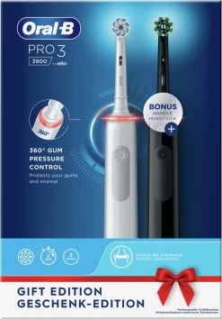 Oral B Oral-B Pro 3 3900 - Elektrische Tandenborstel - Duoverpakking 2 Stuks -Mondverzorging 838x1200