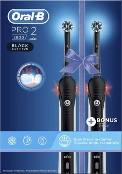 Oral B Oral_B Pro 2 - 2900 - Duoverpakking Elektrische Tandenborstel - Zwart -Mondverzorging 839x1200