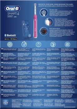 Oral B Oral-B Smart 4 4500 - Roze - Elektrische Tandenborstel -Mondverzorging 842x1200