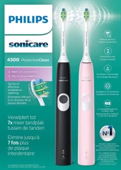 Philips Sonicare ProtectiveClean 4300 HX6800/35 - Elektrische Tandenborstel - Roze & Zwart