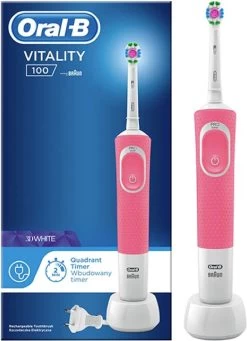 Oral B Oral-B Vitality 100 Roze CrossAction - Elektrische Tandenborstel - Powered By Braun