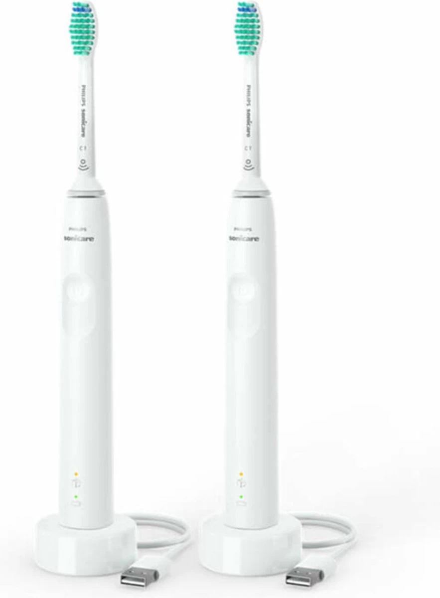 Philips Sonicare Series 3100 HX3675/13 - Elektrische Tandenborstel - Wit - Duopack 2 Philips Sonicare Series 3100 HX3675/13 - Elektrische Tandenborstel - Wit - Duopack