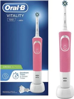 Oral B Oral-B Vitality 100 Roze CrossAction - Elektrische Tandenborstel - Powered By Braun -Mondverzorging 897x1200
