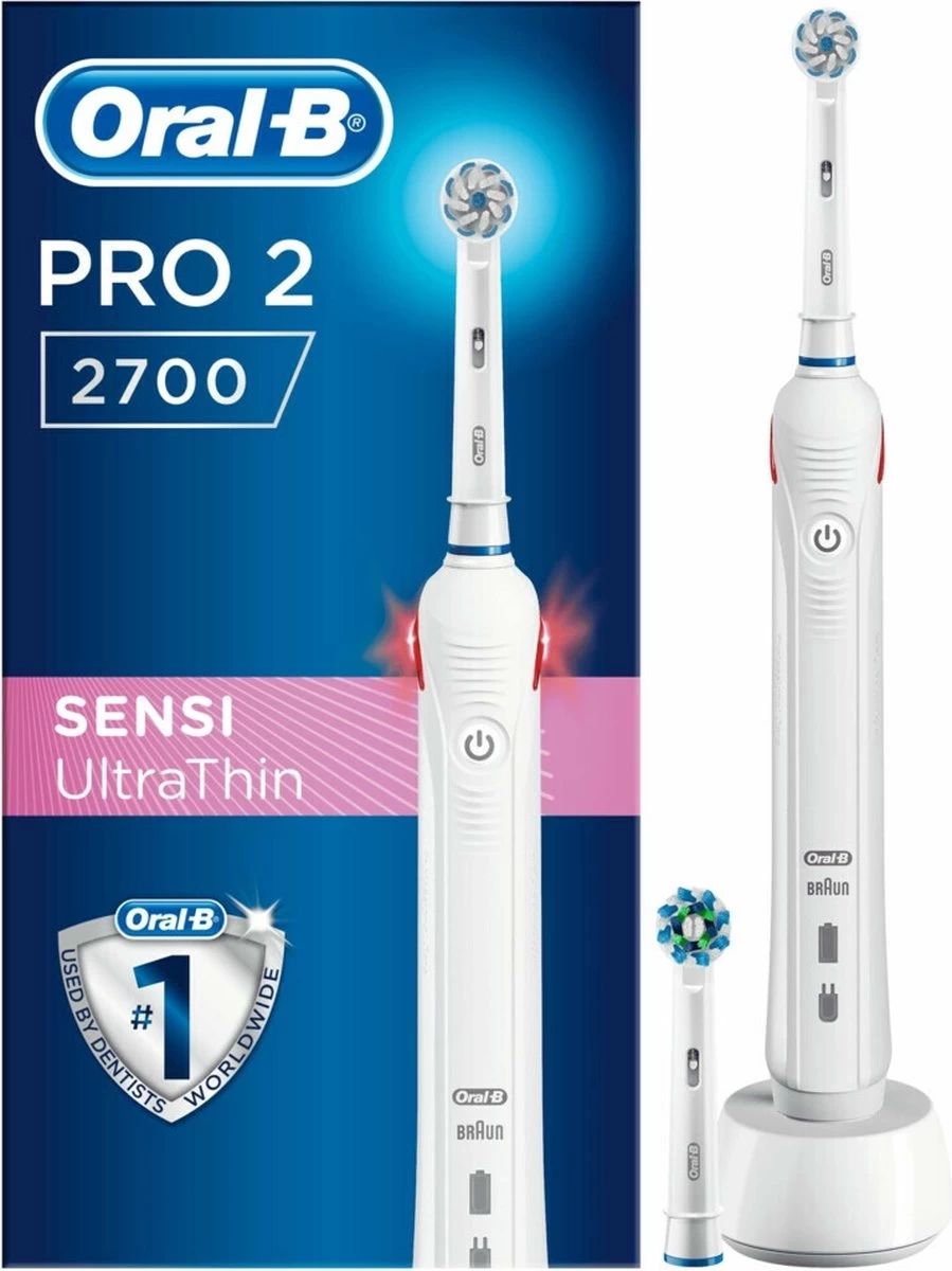 Oral B Oral-B Pro 2 2700 - Sensi Ultra Thin - Elektrische Tandenborstel - Wit 10 Oral B Oral-B Pro 2 2700 - Sensi Ultra Thin - Elektrische Tandenborstel - Wit - Afbeelding 8